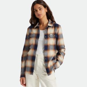 NWT Brixton Bowery Standard Long Sleeve Plaid Button Down Top